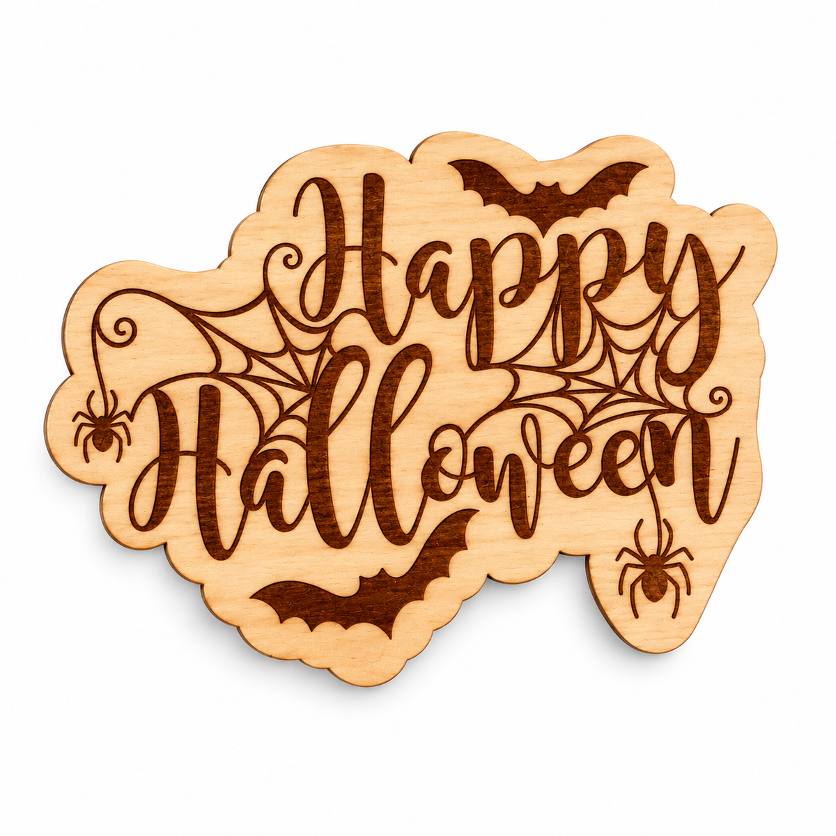 Dřevěná magnetka – Happy Halloween